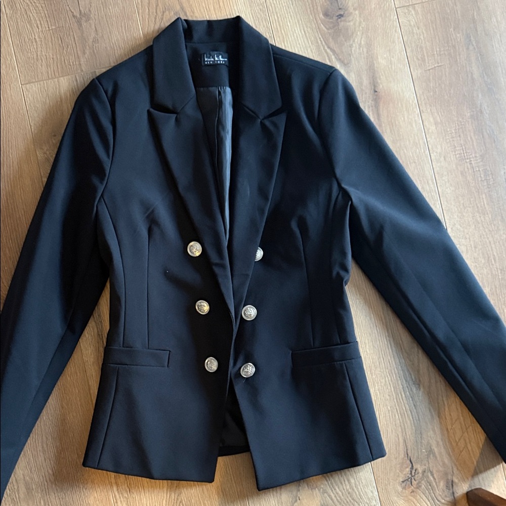 New Nicole Miller Black Double-Breasted Women's Blazer